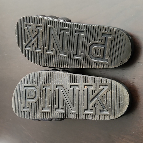 PINK by Victoria Secrets womans black slides, size M 7/8 - Picture 4 of 16